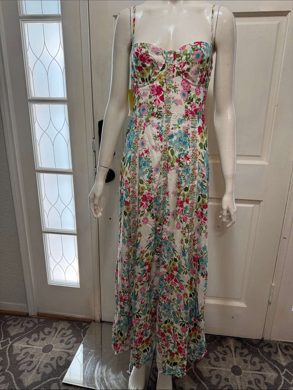 Maaji Romina Viscose Floral Garden Spaghetti
Strap Dress - Size Medium